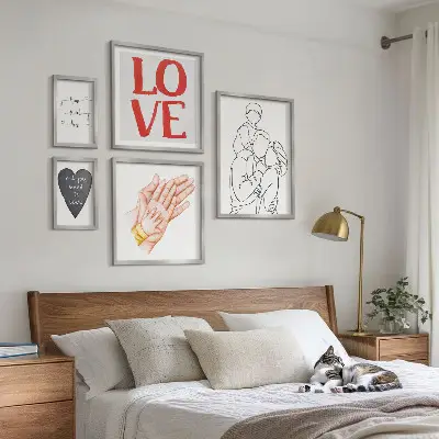 Bildergalerien-Set für die Wand mit Motiven zu Familie, Liebe, Wärme und Glück