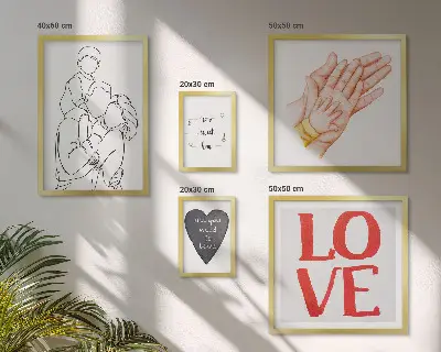Bildergalerien-Set für die Wand mit Motiven zu Familie, Liebe, Wärme und Glück
