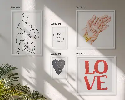 Bildergalerien-Set für die Wand mit Motiven zu Familie, Liebe, Wärme und Glück