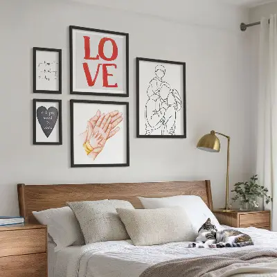 Bildergalerien-Set für die Wand mit Motiven zu Familie, Liebe, Wärme und Glück