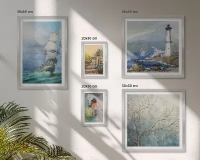Modernes Wandbild-Set mit Meeresabenteuer und Landschaften