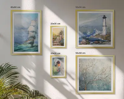 Modernes Wandbild-Set mit Meeresabenteuer und Landschaften