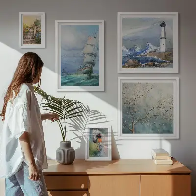 Modernes Wandbild-Set mit Meeresabenteuer und Landschaften