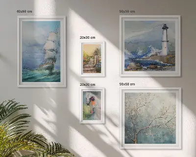 Modernes Wandbild-Set mit Meeresabenteuer und Landschaften