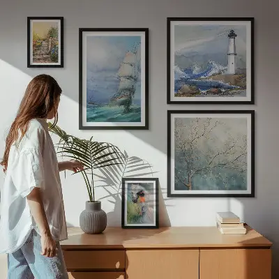 Modernes Wandbild-Set mit Meeresabenteuer und Landschaften
