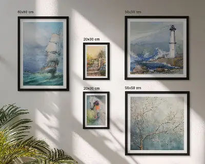 Modernes Wandbild-Set mit Meeresabenteuer und Landschaften