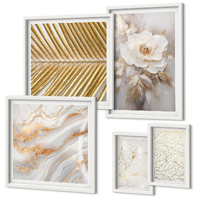 Modernes wandbilder-set Stilvolle Blumenmotive