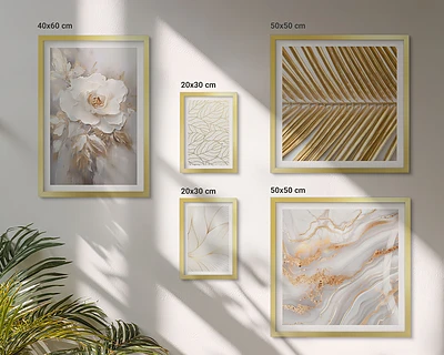 Modernes Wandbilder-Set mit stilvollen Blumenmotiven