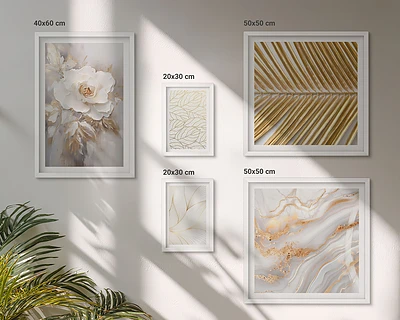 Modernes Wandbilder-Set mit stilvollen Blumenmotiven