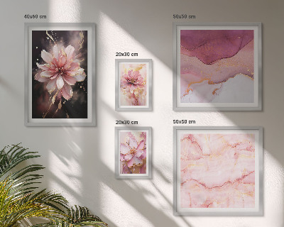 Modernes wandbilder-set Rosa Blumenarrangements