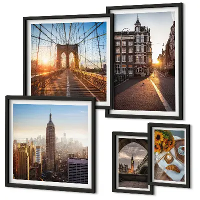 Bildergalerie-Set für die Wand mit Motiv Charmante Stadtarchitektur