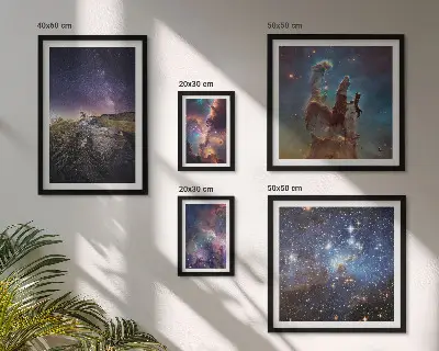 Bilderset fürs Sofa mit kosmischen Galaxienlandschaften