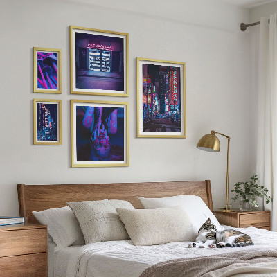 Bildergalerie-set für die wand Neonfarbene Stadtlandschaften bei Nacht