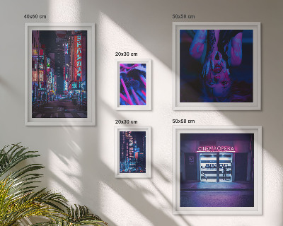 Bildergalerie-set für die wand Neonfarbene Stadtlandschaften bei Nacht