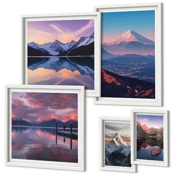 Modernes Wandbilderset Bergpanoramen mit malerischen Gipfeln