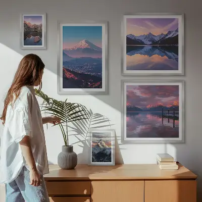 Modernes Wandbilderset Bergpanoramen mit malerischen Gipfeln