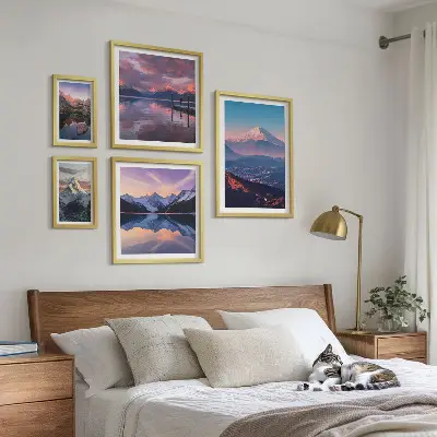 Modernes Wandbilderset Bergpanoramen mit malerischen Gipfeln