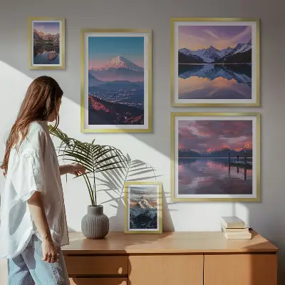Modernes Wandbilderset Bergpanoramen mit malerischen Gipfeln