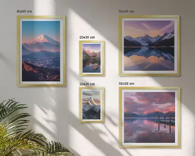Modernes Wandbilderset Bergpanoramen mit malerischen Gipfeln