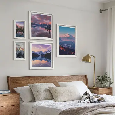 Modernes Wandbilderset Bergpanoramen mit malerischen Gipfeln