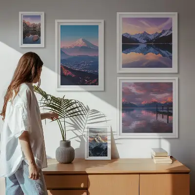 Modernes Wandbilderset Bergpanoramen mit malerischen Gipfeln