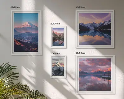Modernes Wandbilderset Bergpanoramen mit malerischen Gipfeln