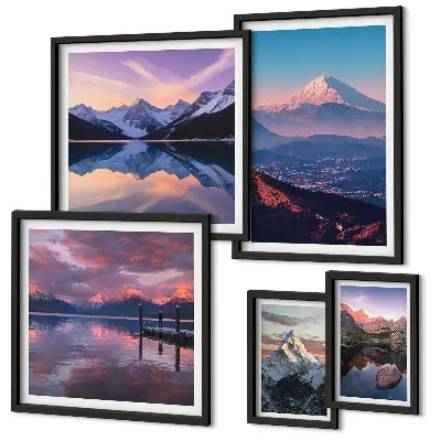 Modernes Wandbilderset Bergpanoramen mit malerischen Gipfeln