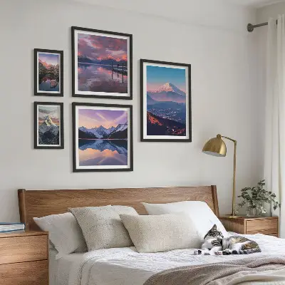 Modernes Wandbilderset Bergpanoramen mit malerischen Gipfeln