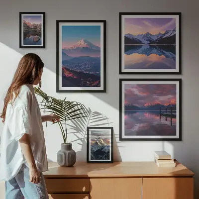 Modernes Wandbilderset Bergpanoramen mit malerischen Gipfeln