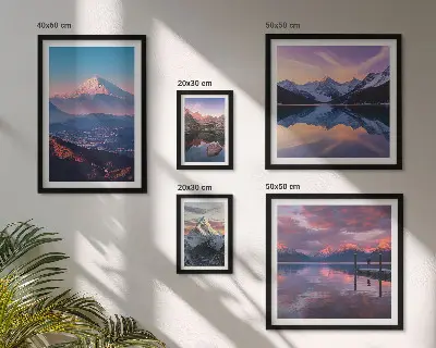 Modernes Wandbilderset Bergpanoramen mit malerischen Gipfeln