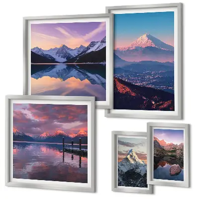 Modernes Wandbilderset Bergpanoramen mit malerischen Gipfeln