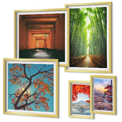 Bildergalerie-set für die wand Japanische Bambuslandschaften