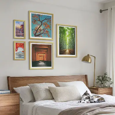 Bildergalerie-Set für die Wand mit japanischen Bambuslandschaften