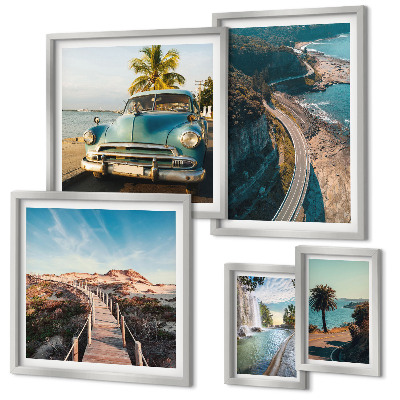 Modernes wandbilder-set Landschaften, Reisen, Autos, Natur