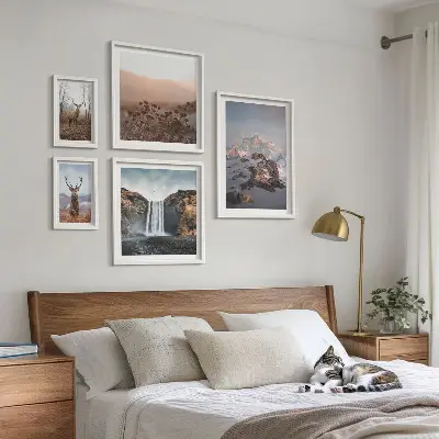 Bilderset fürs Sofa mit Berglandschaften und Wildtieren