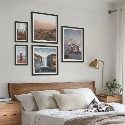 Bilderset fürs Sofa mit Berglandschaften und Wildtieren