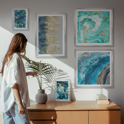 Bildergalerie-set für die wand Abstrakte blaue Kompositionen