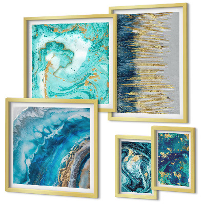 Bildergalerie-set für die wand Abstrakte blaue Kompositionen