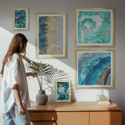 Bildergalerie-set für die wand Abstrakte blaue Kompositionen
