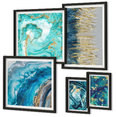 Bildergalerie-set für die wand Abstrakte blaue Kompositionen