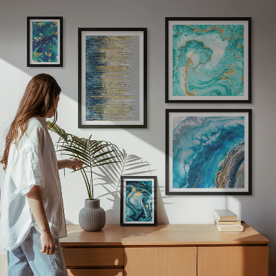 Bildergalerie-set für die wand Abstrakte blaue Kompositionen