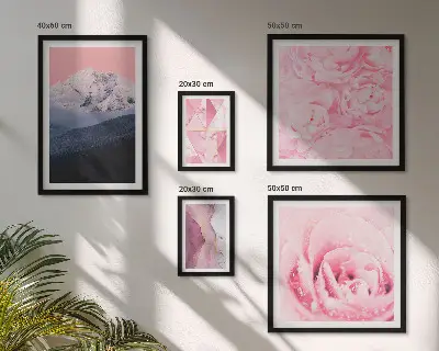 Modernes Wandbilder-Set rosa Landschaften mit modernen Blumen