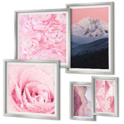 Modernes wandbilder-set Rosa Landschaften, moderne Blumen