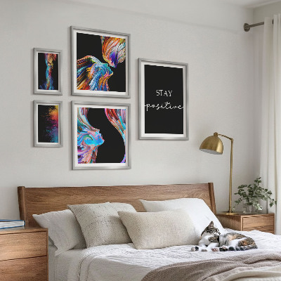Bilderset fürs sofa Farbenfrohe positive Abstraktionen