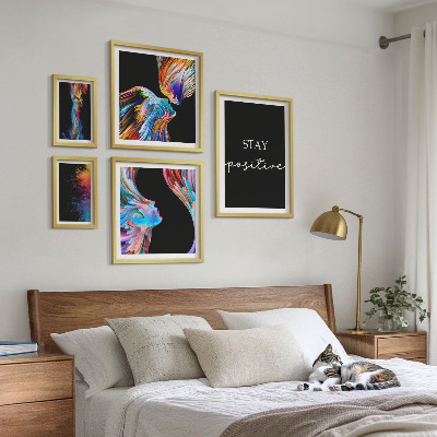 Bilderset fürs sofa Farbenfrohe positive Abstraktionen