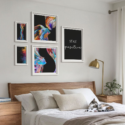 Bilderset fürs sofa Farbenfrohe positive Abstraktionen