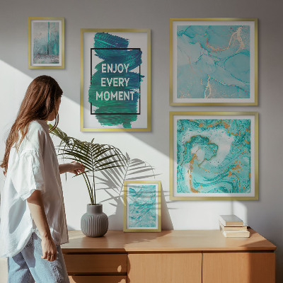 Bildergalerie-set für die wand Abstrakte Kompositionen mit Inschriften
