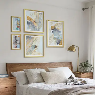 Modernes Wandbilder-Set mit Pflanzenmotiven