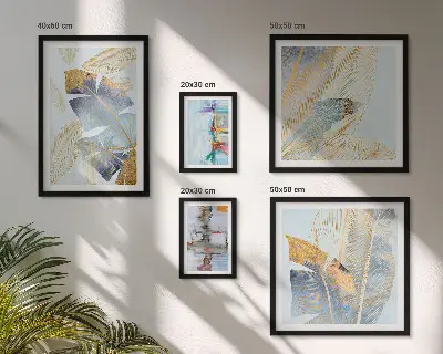 Modernes Wandbilder-Set mit Pflanzenmotiven