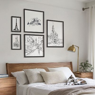 Bilderset fürs sofa Stilvolle Architekturillustrationen